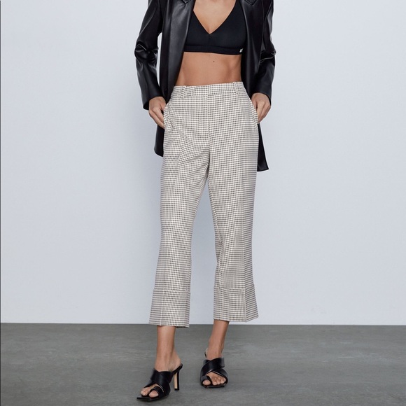 Zara | Pants u0026 Jumpsuits | Zara Cropped Plaid Pants | Poshmark